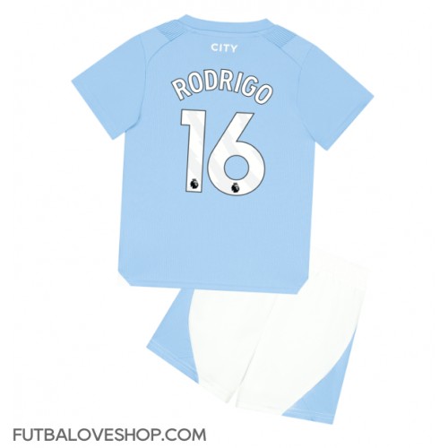 Dres Manchester City Rodri Hernandez #16 Domáci pre deti 2023-24 Krátky Rukáv (+ trenírky)